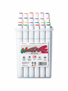 Набор акриловых двухсторонних маркеров для скетчинга 24 шт Орбита OT-OCL04